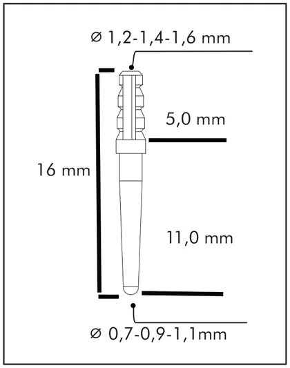 Plano técnico Conical Type 2 con medidas